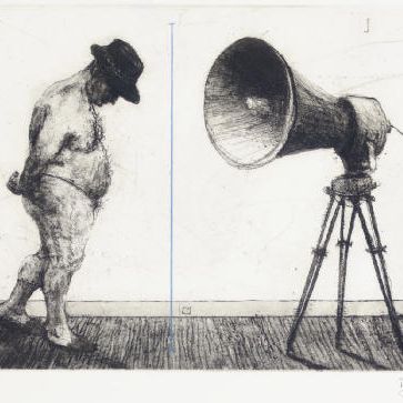 William Kentridge — Человек с мегафоном; и Человек с группой мегафонов