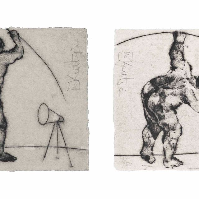 William Kentridge — Без названия (Художник стоит), из: The HMV Set (Крут, стр. 65)