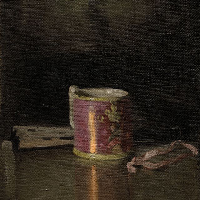 William Nicholson — Натюрморт: Кружка с розовым блеском и веер