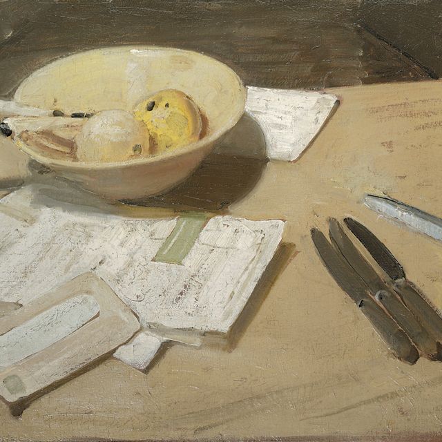 William Nicholson — Натюрморт, Яблоки и ножи