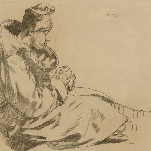 William Orpen — Рядовой Грин; эскиз к картине "Солдаты на фронте, отдыхающие"