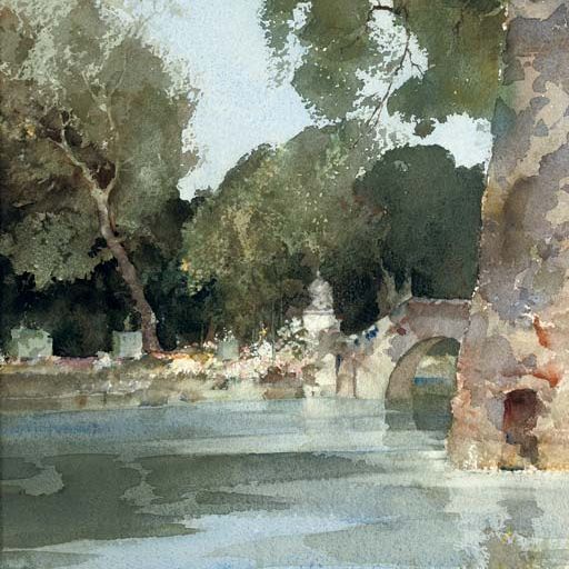 William Russell Flint — Сад в Шатонеф-сюр-Луаре