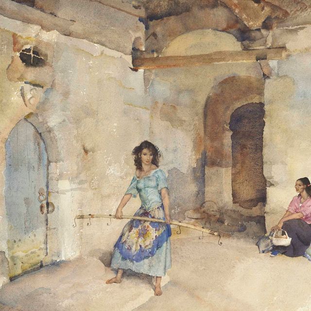 William Russell Flint — Девушка с грузовой палкой, Сент-Джемм, Гасконь
