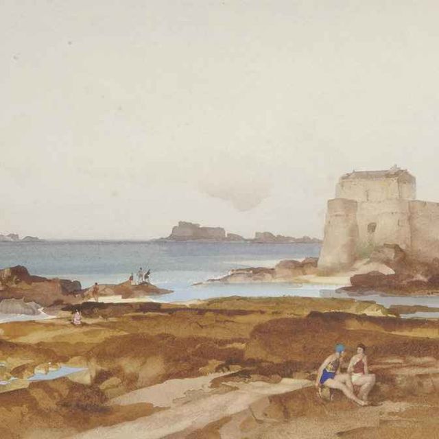 William Russell Flint — Купальщики на пляже в Сен-Мало