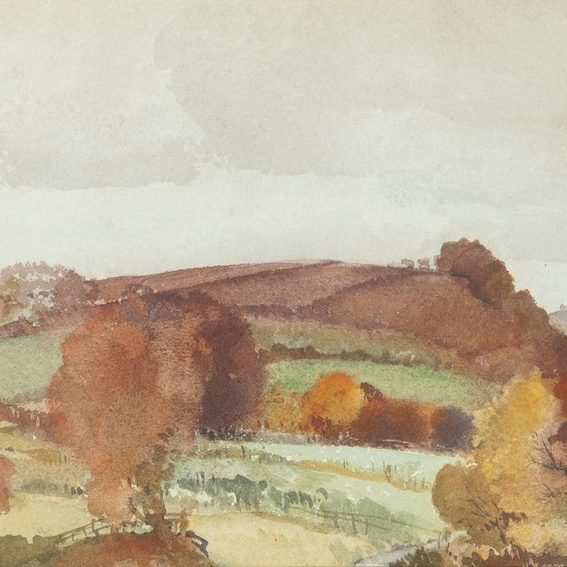 William Russell Flint — Вспаханные поля в Грейт-Энглборне, Южный Девон