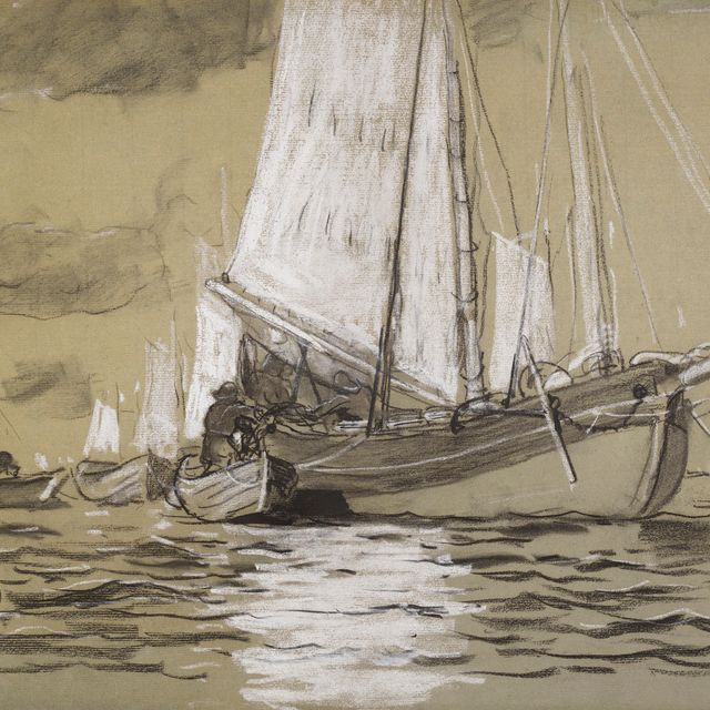 Winslow Homer — Лодки рядом со шхуной (Рыбацкий мизинец)