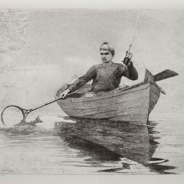 Winslow Homer — Ловля рыбы нахлыстом на озере Саранак