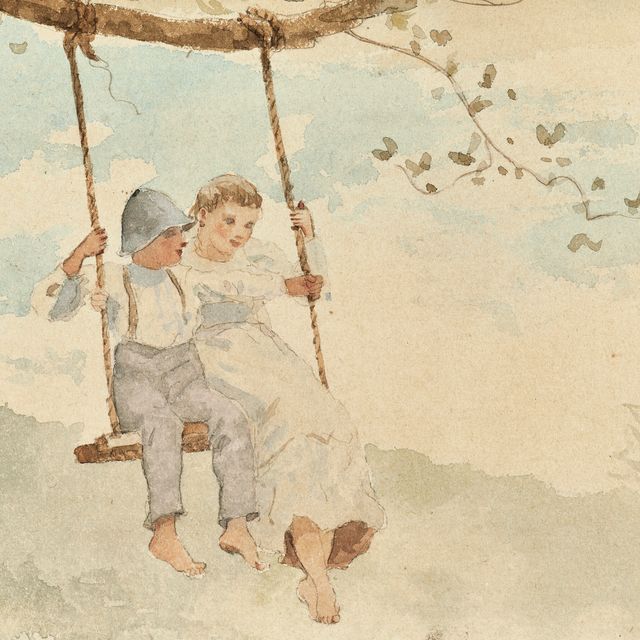 Winslow Homer — Мальчик и девочка на качелях