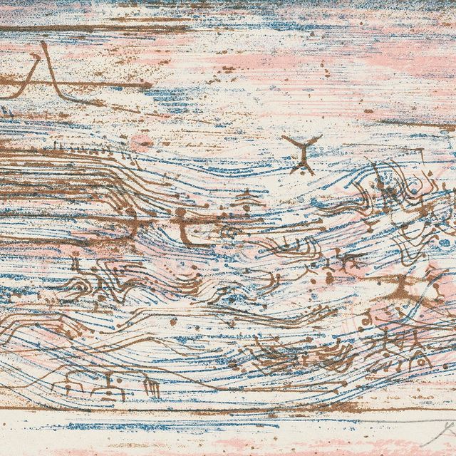 Wou-Ki Zao — Розовое и голубое платье Paysage