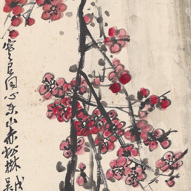 Wu Changshuo — Цветок сливы и скала