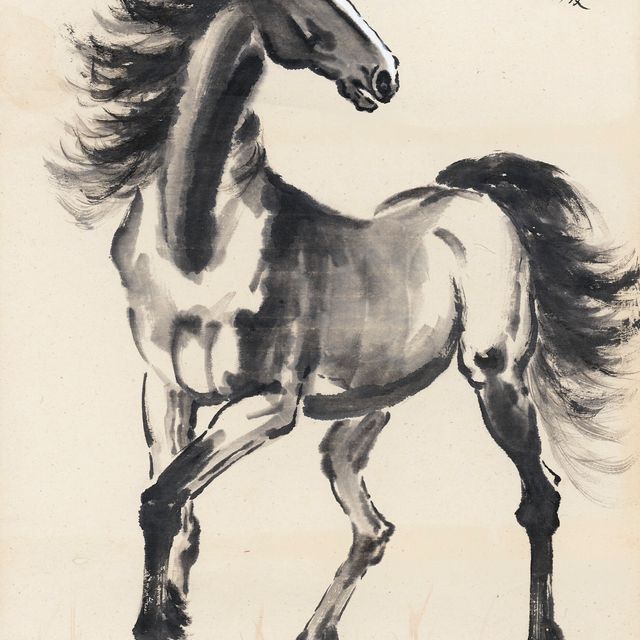 Xu Beihong — Стоящая лошадь