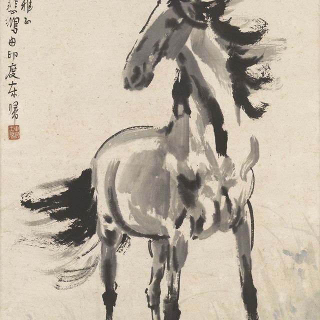 Xu Beihong — Стоящая лошадь