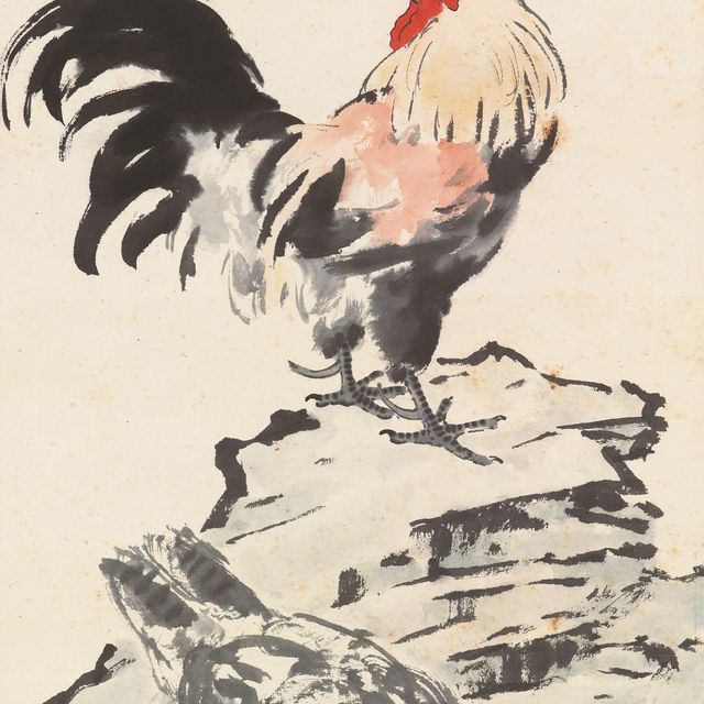 Xu Beihong — Петух и курица