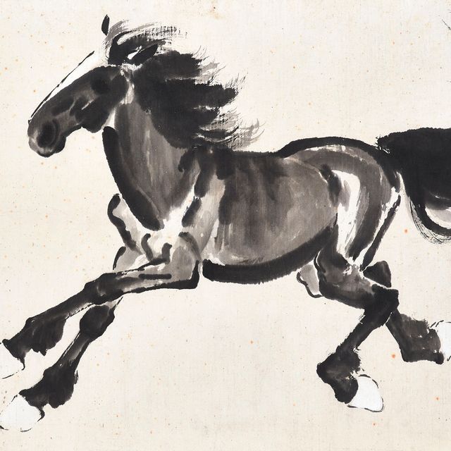 Xu Beihong — Скачущий галопом конь