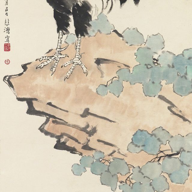 Xu Beihong — Петух и курица