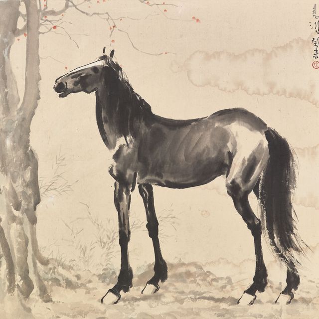 Xu Beihong — Стоящая лошадь