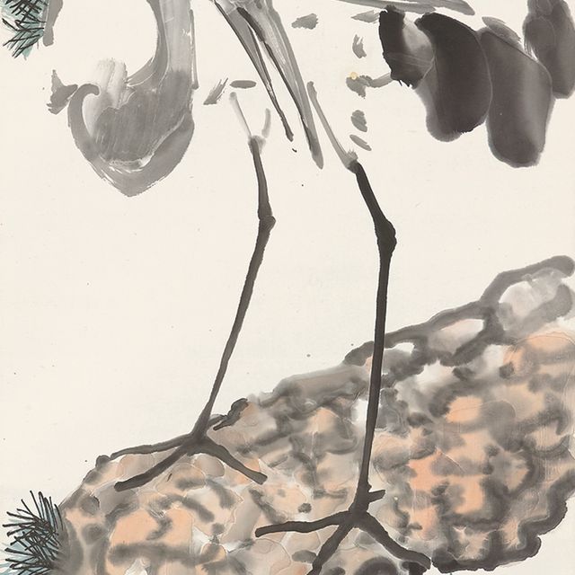 Xu Beihong — Сосна и журавль