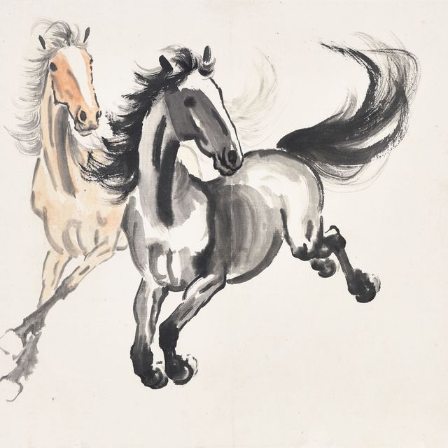 Xu Beihong — Скачущие лошади