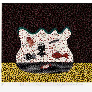 Yayoi Kusama — Аквариум с золотыми рыбками, моллюсками и морской глубиной