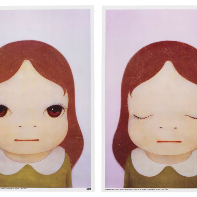 Yoshitomo Nara — Космические девушки: Глаза открыты / глаза закрыты (две работы)