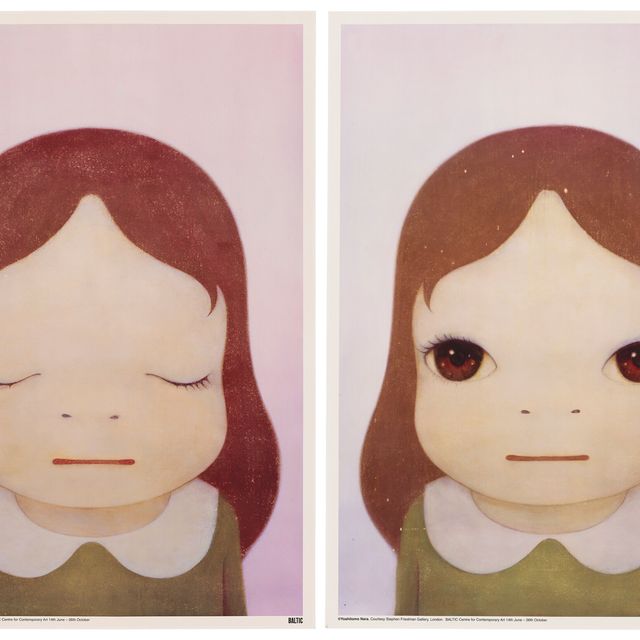 Yoshitomo Nara — Космические девушки: Глаза открыты / глаза закрыты (две работы)