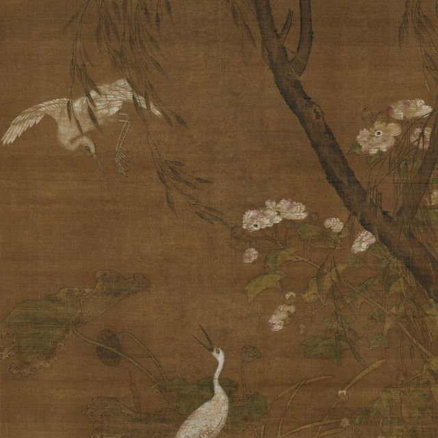 Yuan Yuan — Белые цапли и пруд с лотосами