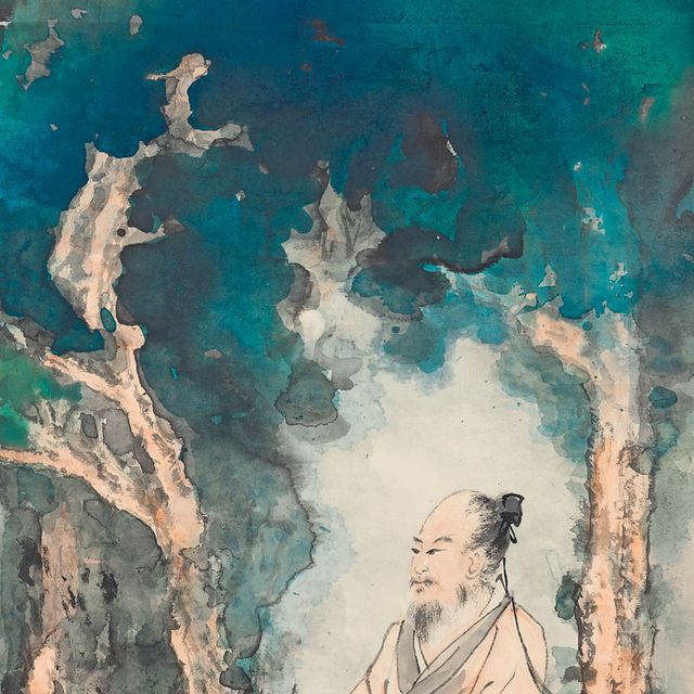 Zhang Daqian — Возвышенный ученый среди пышных деревьев