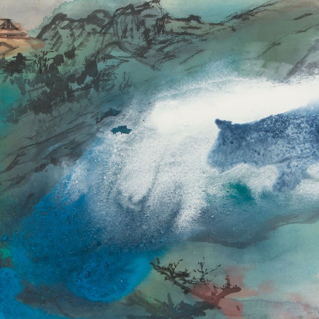 Zhang Daqian — Храм в заснеженных горах