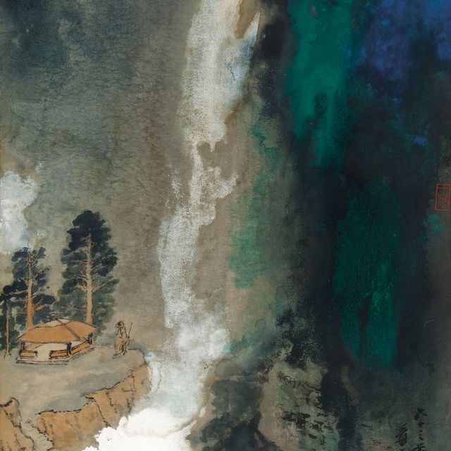 Zhang Daqian — Водопад летом