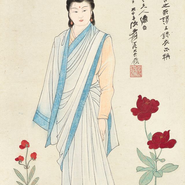 Zhang Daqian — Дама в индийском платье