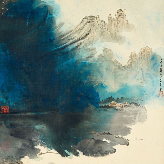 Zhang Daqian — Катание на лодке по горному озеру