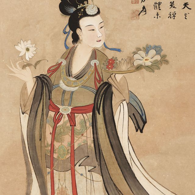 Zhang Daqian — Богиня, разбрасывающая цветы