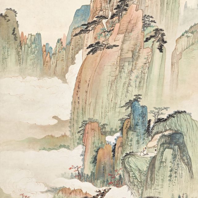 Zhang Daqian — Сине-зеленый пейзаж