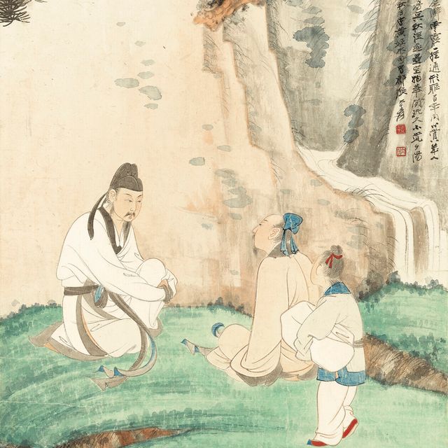 Zhang Daqian — Беседа среди сосен и ручьев