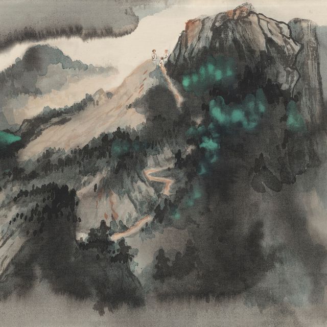 Zhang Daqian — Наслаждаясь далекими пейзажами на вершинах гор