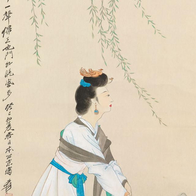 Zhang Daqian — Созерцание под Ивой