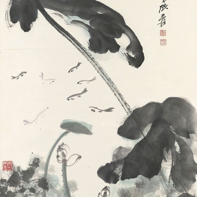 Zhang Daqian — Рыба и лотос