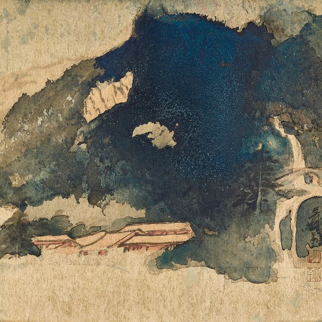 Zhang Daqian — Храм и водопад