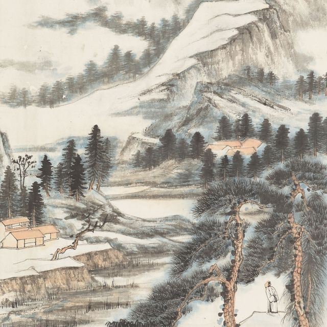 Zhang Daqian — Вечерний пейзаж