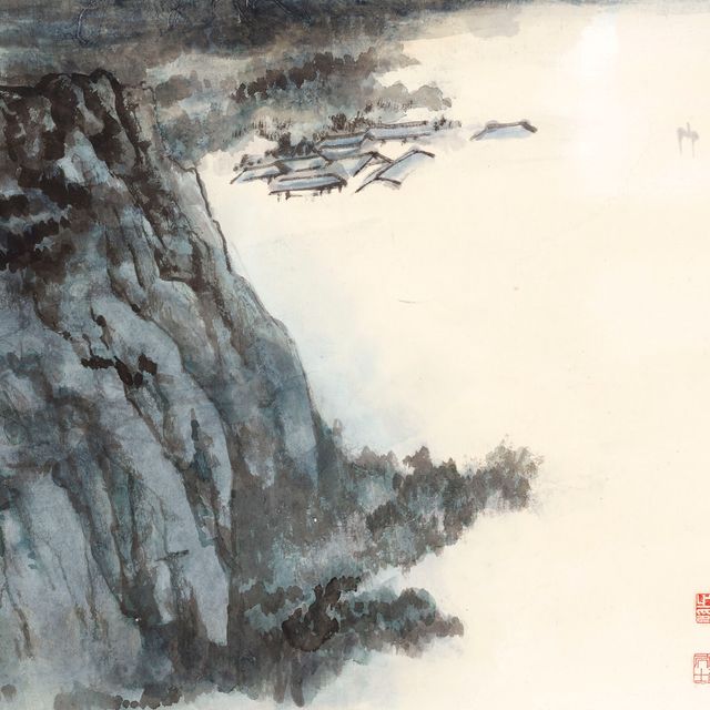 Zhang Daqian — Проплывая мимо утеса