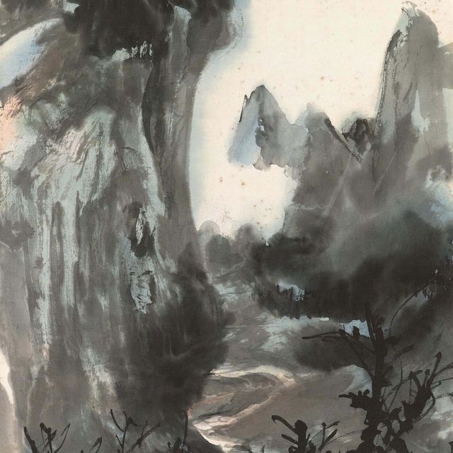Zhang Daqian — Текущая река в лесу