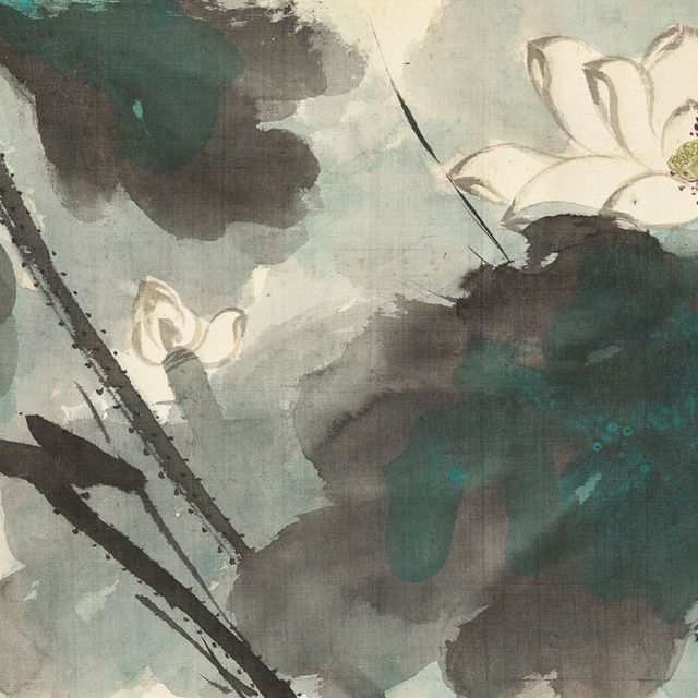 Zhang Daqian — Лотос в разноцветных брызгах