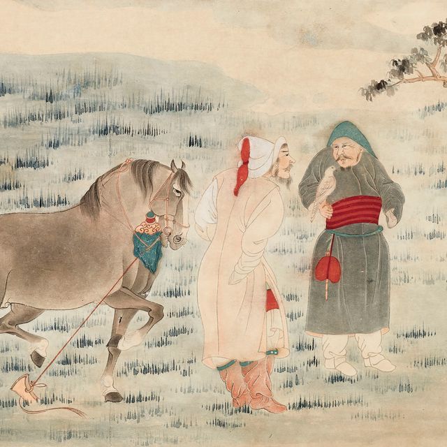 Zhang Daqian — Лошадь с фигурками