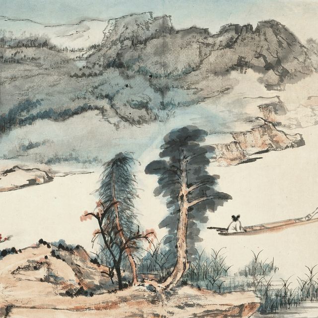 Zhang Daqian — Купание в реке