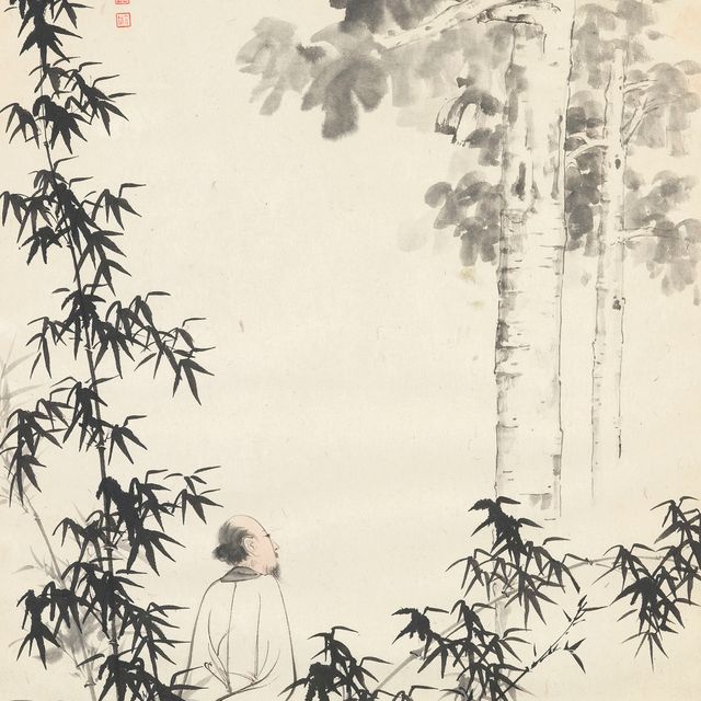 Zhang Daqian — Ученый, любующийся деревом Вутонг