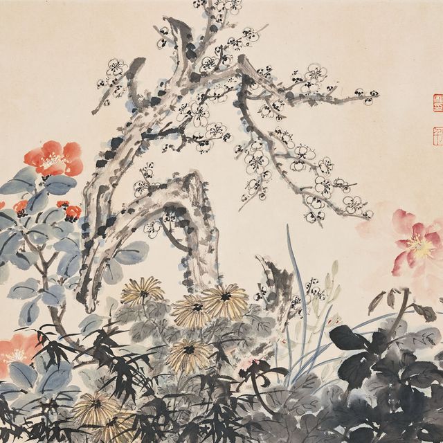 Zhang Daqian — Цветы, напоминающие шесть джентльменов