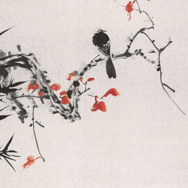 Zhang Daqian — Птица на ветке