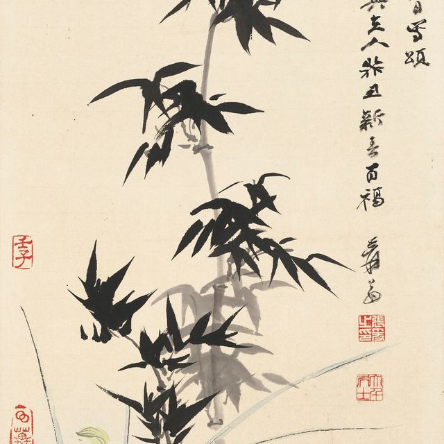 Zhang Daqian — Бамбук и орхидеи