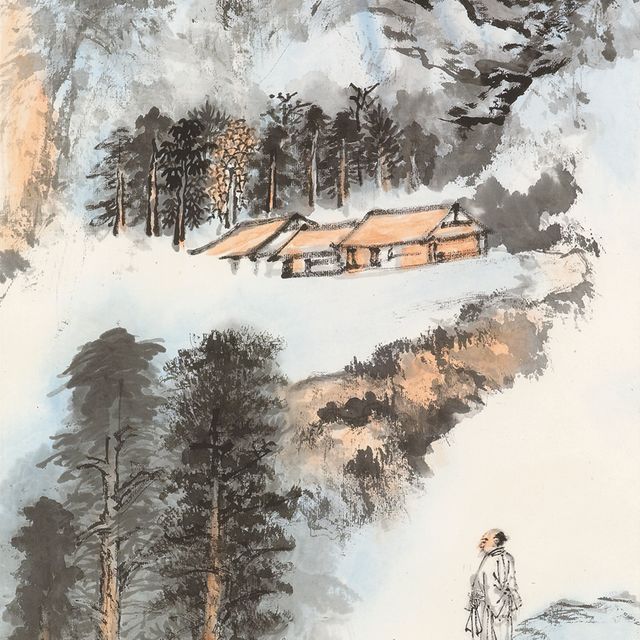 Zhang Daqian — Ученый, любующийся горами