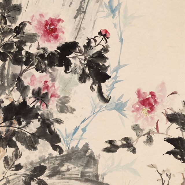 Zhang Daqian — Пионы и бамбук